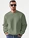 JMIERR Mens Shirts Cotton Midweight Pullover Sweatshirts Fleece Casual Fashion Long Sleeves Clothing Mens Winter Apparel, US40(M), Mist Green