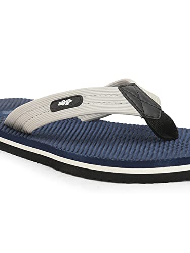 Image of Liberty A-HA JTN-03 Casual Flip-Flops for Men - Grey, Navy Blue & Olive Green | Slip-on /Flats Slippers - Durable and Lightweight | Comfortable and Soft Insole for Everyday Wear - Cushioned Footbed