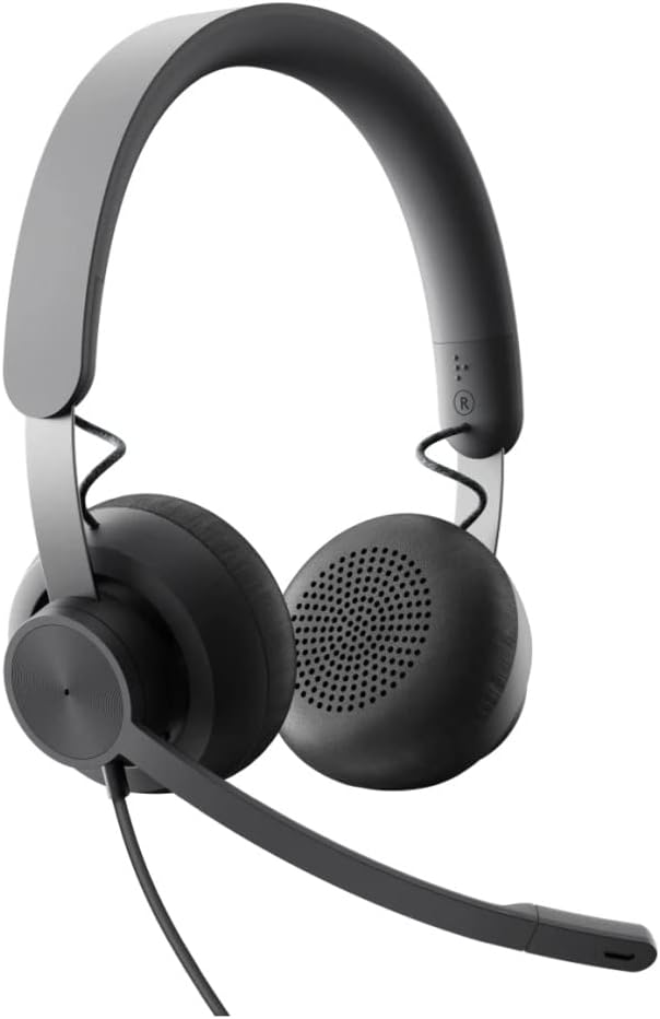 Logitech Zone 750 Wired Noise Canceling Over-Ear Plug-and-PlayUSB-C Connector Headset 40mm drivers with Simple In-line Controls, Black – 981-001103 (Renewed)
