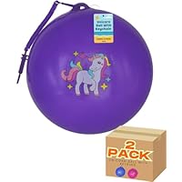 Electoys Football For Kids | Unicorn Foot Ball with String 9\" Large | Summer Outdoor Beach Garden Party Bag Filler | Rubber FootBalls with Keychain | Key Chains for Kid | | Assorted Colours | 2 Pack