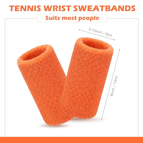 Image of WILLBOND 6 Inch Wrist Sweat Bands for Men Women Tennis Elastic Athletic Long Sweatband Wrist Absorbent for Basketball Tennis Running Outdoor Activity