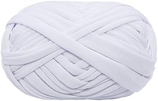 T-Shirt Yarn Knitting Yarn Fabric Crochet Cloth for Summer Hand DIY Bag Blanket Cushion Crocheting Projects 100g (#03 White)