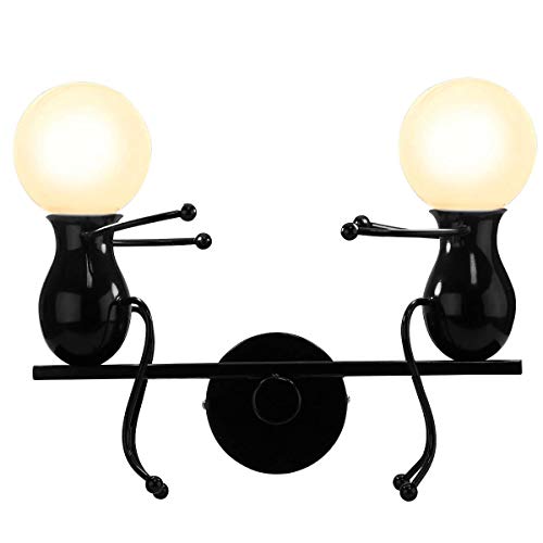 Kawell Humanoid Wall Light Fixtures Modern Wall Lamp Creative Wall Sconce Light Art Deco Max 60W E26 Base for Children Room Bedroom Bedside Living Room Stairs Hallway Restaurant Kitchen