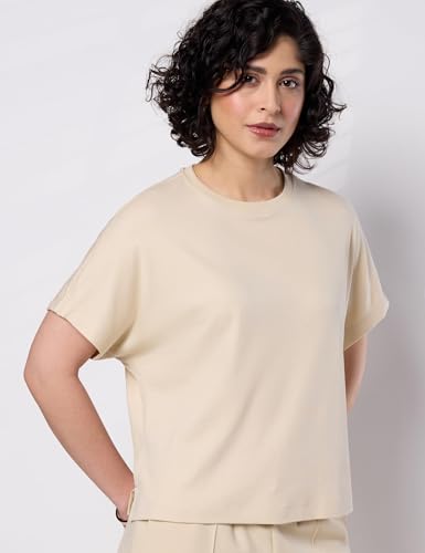 Image of Symbol Premium Women's Oversized Cotton Cropped T-Shirt (Stylish | Super Soft | Round Neck | Solid) (Available in Plus Sizes)
