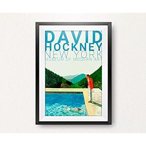David Hockney portret van een kunstenaar, museum uit New York, David Hockney, wanddecoratie, kunstwerken