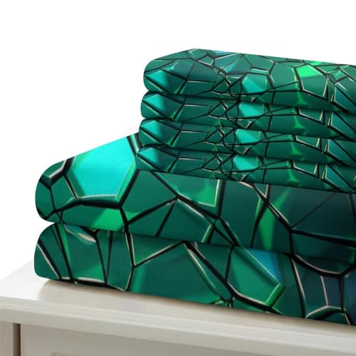 Housse de couette avec fermeture à glissière émeraude lit simple