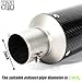 TBVECHI Motorcycle Carbon Fiber Exhaust Muffler Black