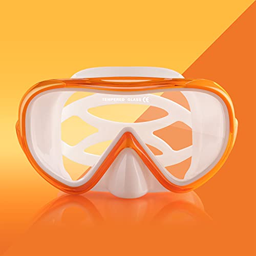 Image of Kids Snorkel Swim Mask, Child Diving Mask Anti-Fog Swim Goggles with Nose Cover for Snorkeling Diving Swimming