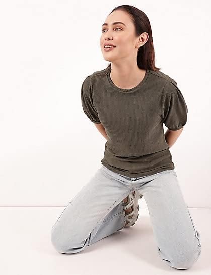 Image of Marks & Spencer Women's Regular Blouse (T43 7840K Khaki 8)