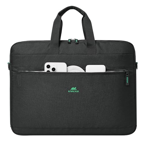 Bolsa para ordenador portátil impermeable Rivacase con carga superior y correa 4
