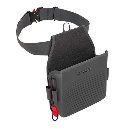 Allen Company Competitor Single Compartment Molded Shell Bag, Holds 50 Empty Hulls, Heavy-Duty Metal Quick Release Buckle, Gray, Heather Gray And Red (Bags & Range_Trap & Skeet) #TOP14