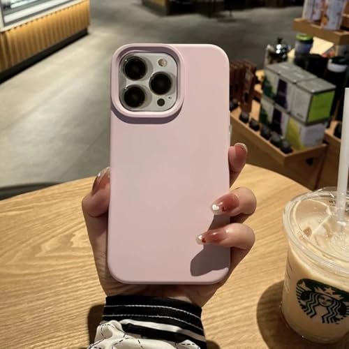 Coque silicone souple iPhone 13 14 15 Pro Max rose finition luxe protection intégrale
