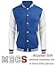 COOFANDY Mens Fashion Varsity Jackets Leather Sleeve Slim Fit College Baseball Letterman Bomber Coat Blue Large