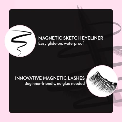 Image of SUGAR Cosmetics Maximeyes Drama Magnetic Eyelashes & Pencil Eyeliner, Matte Finish - 03 Melodrama - Bold & Dramatic (Volumizing) - 3 Ml, Black