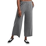 Hanes Originals Women's French Terry Wide Leg Crop Pants with Pockets