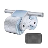 Automatisches Rebound-Bauchrad, Bauchroller Bauchmuskeltrainer, Bauchtrainer Roller, Bauchroller AB Roller Wheel, Automatischer Rebound-Bauchroller mit Rutschfestem Griff (White)