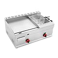 JAYGOVAN Commercial Propane Deep Fryer, 6L Stainless Steel Gas Propane Flat Top Grill Griddle with Removable Basket, Stainless Steel Countertop Fryer W/Temperature Control for Restaurant and Home Use