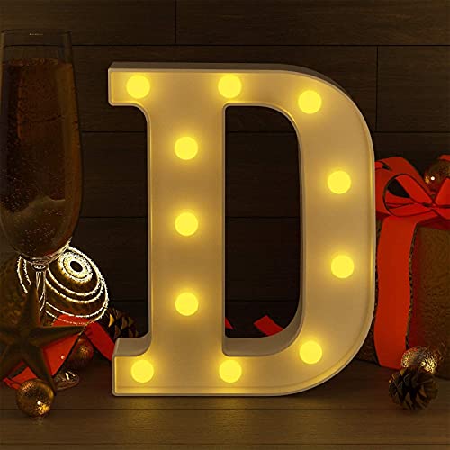 Image of Marquee D Alphabet Shaped LED Light Lamp for Decoration Decore Walls Hanging Birthday Party Wedding (D)