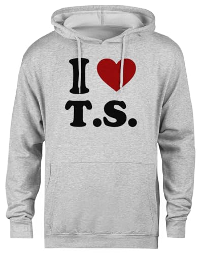 Pull à capuche gris résistant I Heart TS sweat unisexe coupe parfaite