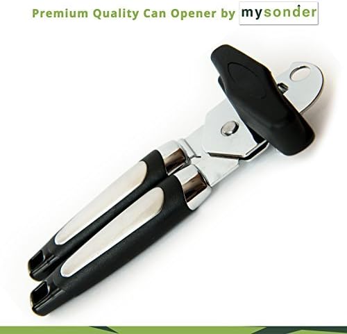 Mysonder Can/Bottle Opener - Manual Heavy Duty Tin Opener with Easy to Use Construction & Smooth Rubberized Hand Grips Razor-Sharp Stainless Steel Cutting Wheel - Satisfaction Guarantee