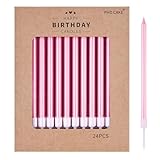 PHD CAKE Pink Long Thin Metallic Birthday Candles, Cake Candles, Birthday Parties, Wedding Decorations, Party Candles