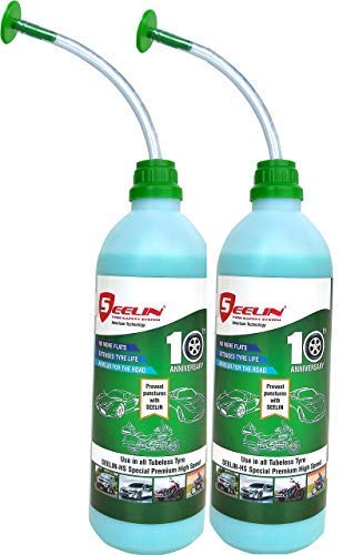 - High Speed - Premium Tubeless Tire Sealant | Pack of 2 for Four-Wheelers | Tyre Protection | Zero Puncher Proof Tyre Liquid | Anti Puncture Liquid | 1000ml | (Pack of 2))
