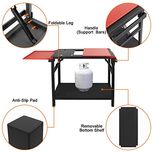 Mixrbbq Universal Griddle Stand For Blackstone 17” 22” Tabletop Griddle, Adjustable Table With Dual Side Shelf Grill Accessories For Outdoor Camping Cooking #TOP2