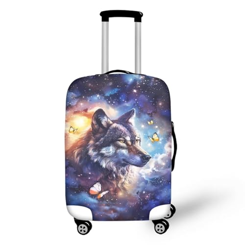 Image of Mumeson 3D Wolf Luggage Cover Waterproof Anti Dust Suitcase Sleeve for Wheeled Suitcases Washable Suitcase Cover Cushion Luggage Protect Cover
