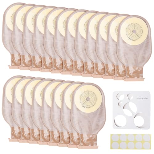 Poche de colostomie monobloc jetable de 15 à 65 mm avec fermeture à clip pour iléostomie 20 pièces