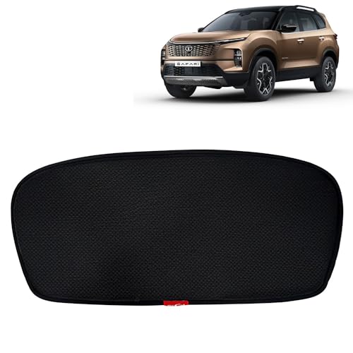 Image of Kingsway Car Rear Windshield Curtain Sun Shades Compatible with Tata Safari (Year 2023 Onwards), Dicky, Cotton Mesh, 1 Piece