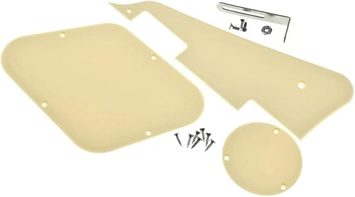 KAISH Solid Cream - Placa trasera de golpeador de guitarra LP de 1 capa, placa de interruptor con soporte de níquel de acero y tornillos de montaje