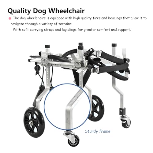 Silla de ruedas ajustable para perros con 4 ruedas de soporte completo 4