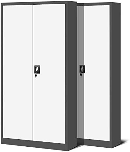 Aktenschrank | Stahlschrank 180x80x38 GRAU/BLAU