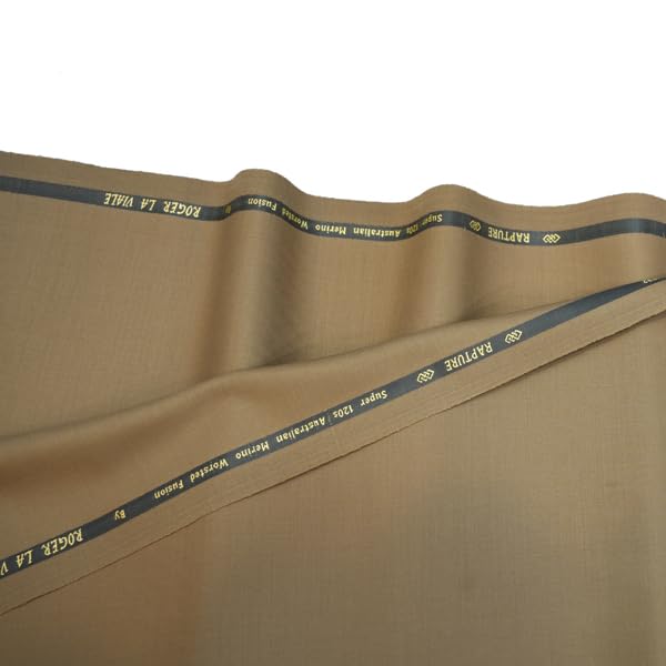 Roger La Viale Italy Super 120s Australian Merino Wool Suiting Fabric, Super 120's Australian Merino Wool, Tan Brown, 3 Metres-picture-46