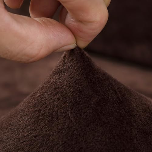 Housse de canapé extensible polyester protège-canapé 4 places café Cabilock