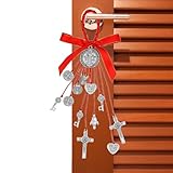 Nixiara Colgante de Coche - Crucifijo Católico Para Puerta de Inicio - Joyas hechas a mano Decoraciones De Coche - Para Carro Y Vehículo SUV Pickup Dashboard Entrada Puerta De Viaje Vacaciones Y