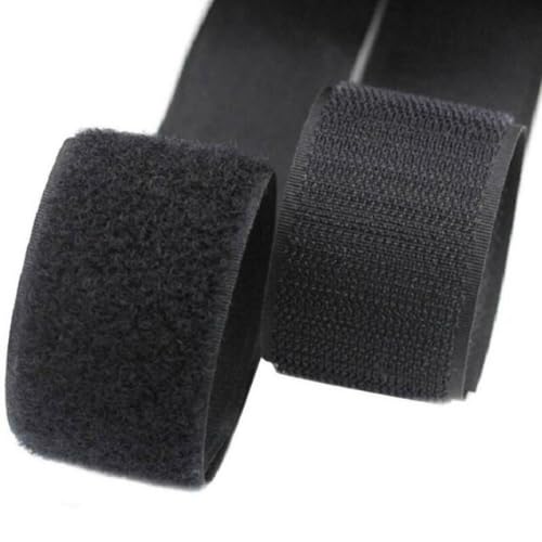 1 Inch Black Hook and Loop Tape 10 Yards Sew on Non-Adhesive Nylon Heavy Duty Strips Fabric Roll Fastener Set Ideal for Military Form Bags Clothes Shoes Backpacks Home Office School Craft DIY