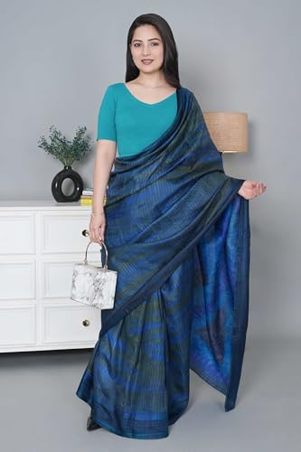 Image of Mlada V-Neck Stretchable Saree Blouse Top for Women | Slim Fit Short Sleeves Solid Cotton Blouses | Readymade Saree Blouses for Women Festive & Ethnic | Blouse Crop Top