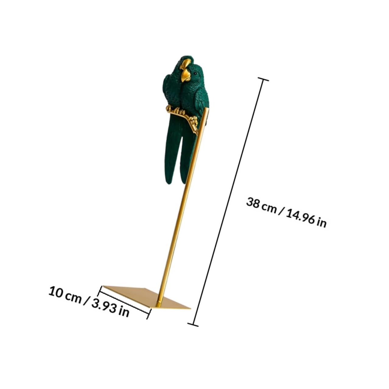 Tisch Ornament aus Resin und Legierung Papageienfigur Paar Grüne Kreative Tischdekoration Einzigartige Deko und Fotorequisite für Riegel und Café