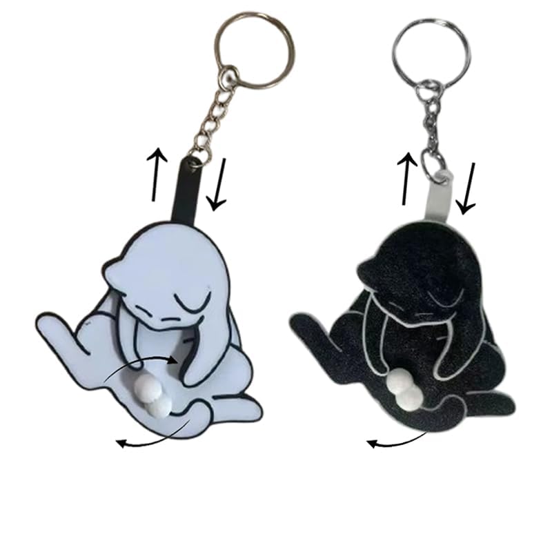 EHOTER Portachiavi interattivo con gatto malizioso che gioca con le sue palle rotanti ciondolo divertente gatto portachiavi interattivo gatto gioca con le sue palle rotanti ciondolo divertente regalo