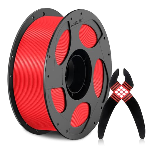 Image of ANYCUBIC TPU Filament 1.75mm for Anycubic ACE 2 PRO, 68D Hard Rigid Flexible TPU 3D Printer Filament, Compatible with Most FDM 3D Printers, 1KG Spool, Red