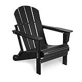 Sybrioka Folding Adirondack Chair Outdoor, Patio Chair Plastic Weather Resistant Lounge Chairs Lawn