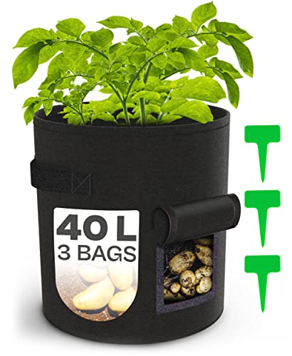 Plantenzakken met Handvat 40L - 3 Stuks