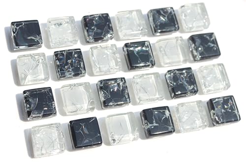 24 Imánes Decorativos Cuadrados Blanco y Negro para Refrigerador miniatura 1