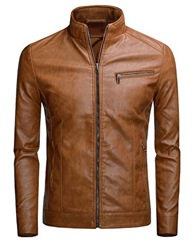 Mens Casual Faux Leather Jacket product thumbnail 11