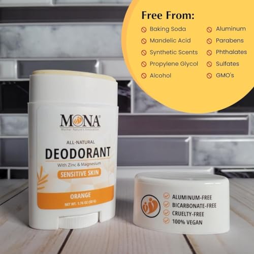 Image of MONA BRANDS All Natural Deodorant For Women & Men | For Sensitive Skin | No Aluminum or Baking Soda | (3-Pack VARIETY-1 1.76 Oz each)