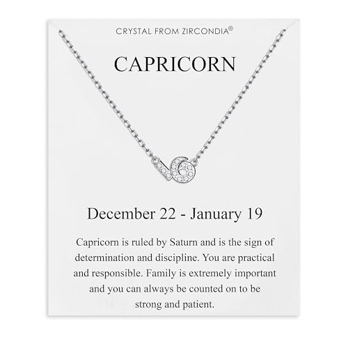 Philip Jones Capricorn Zodiac Star Sign Necklace Created with Zircondia® Crystals