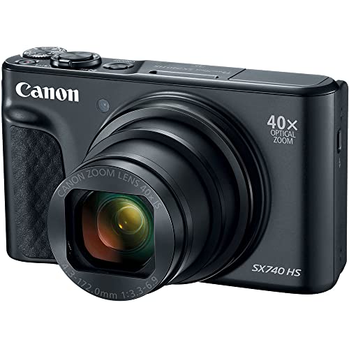 Image of Canon PowerShot SX740 HS Digital Camera | 20.3MP CMOS Sensor, 40x Optical Zoom, 4K UHD Video, Wi-Fi & Bluetooth | Compact Point-and-Shoot Camera with Bag and 64GB Card