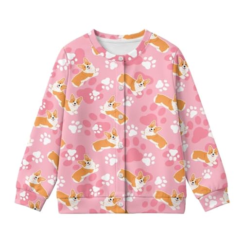 Image of Girls Cardigans Sweater Long Sleeve Crew Neck Button Down Sweaters School Outerwear for Kids Fall Winter Tops