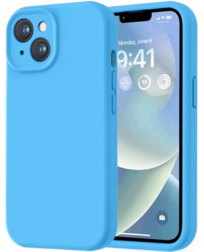 Image of LOVE 3000 Designed for iPhone 14 Case, Premium Silicone with [Soft Anti-Scratch Microfiber Lining] Shockproof Protective Phone Case for Men Women Girls 6.1 inch, Blue